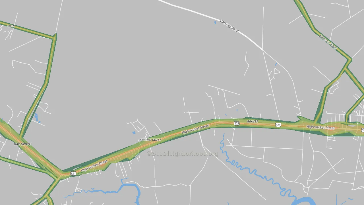 Graves, SC Map of Noise Levels in Graves
