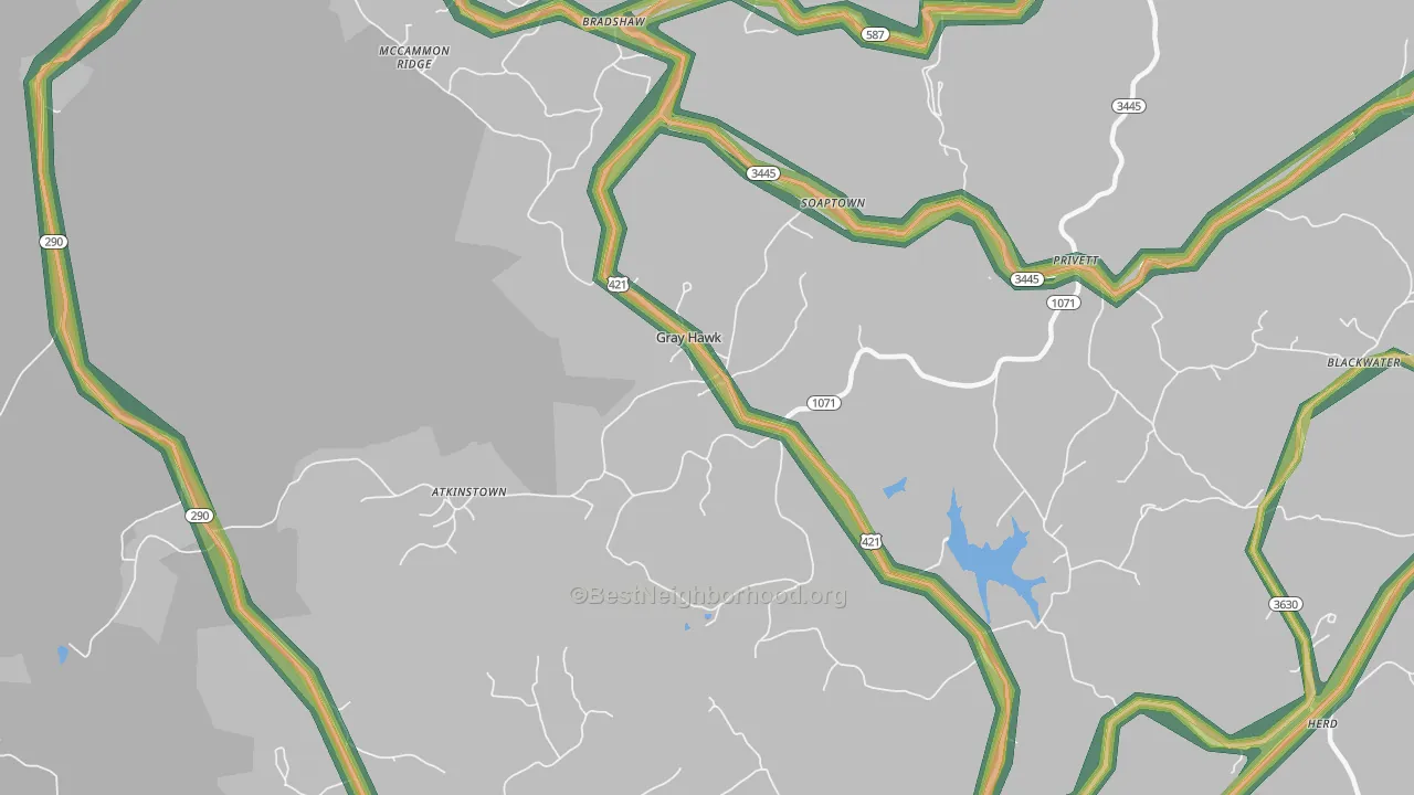 Gray Hawk, KY Map of Noise Levels in Gray Hawk