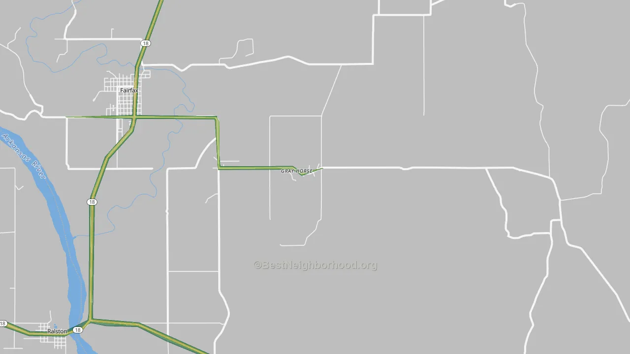 Gray Horse, OK Map of Noise Levels in Gray Horse