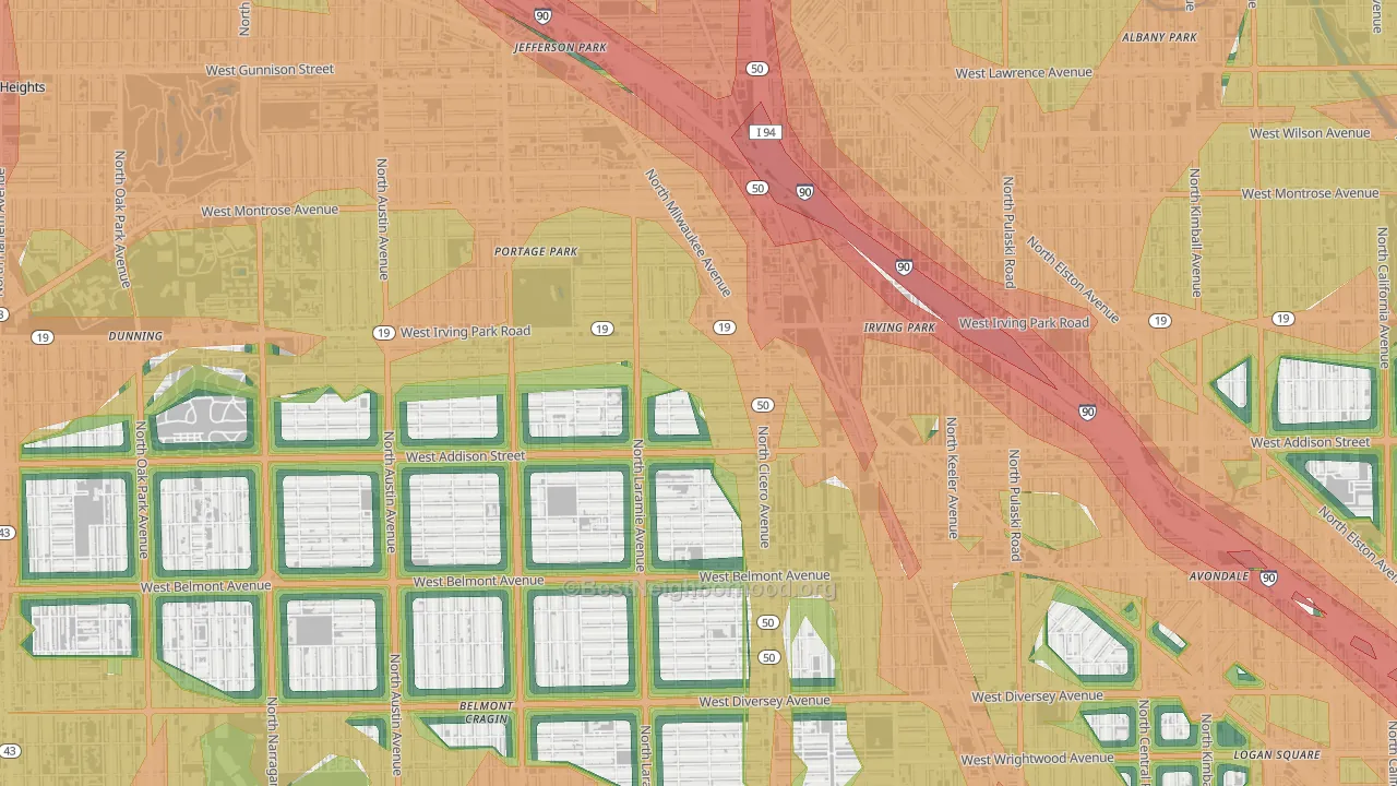 Grayland, Chicago, IL Map of Noise Levels in Grayland