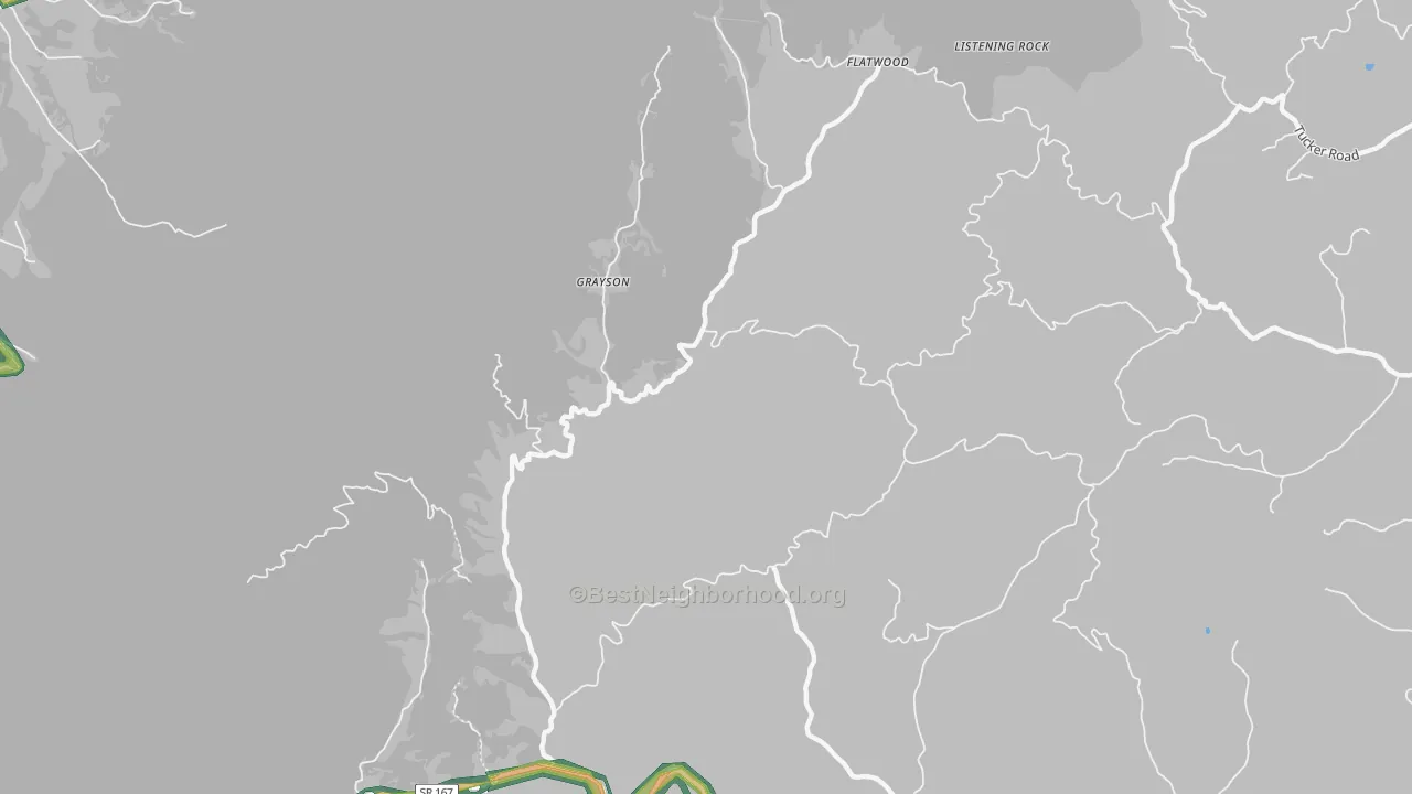 Grayson, NC Map of Noise Levels in Grayson