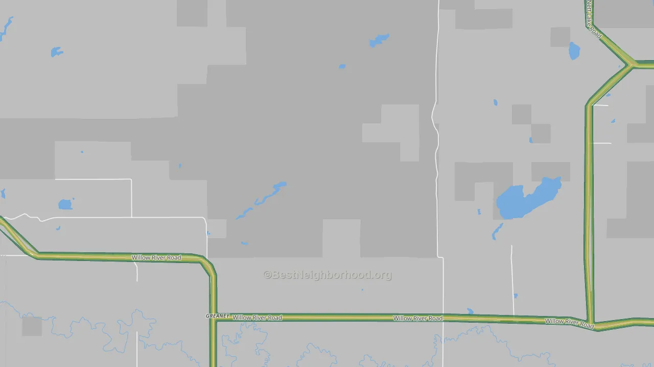 Greaney, MN Map of Noise Levels in Greaney
