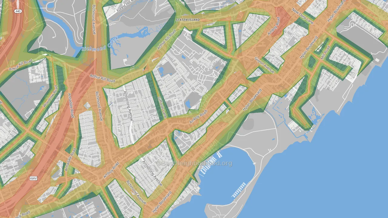 Great Kills, Staten Island, NY Map of Noise Levels in Great Kills