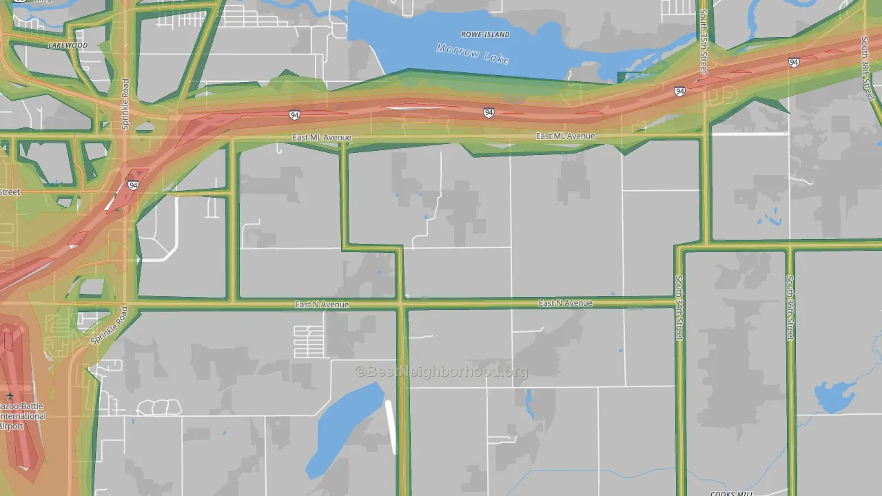 Greater Galesburg, MI Map of Noise Levels in Greater Galesburg