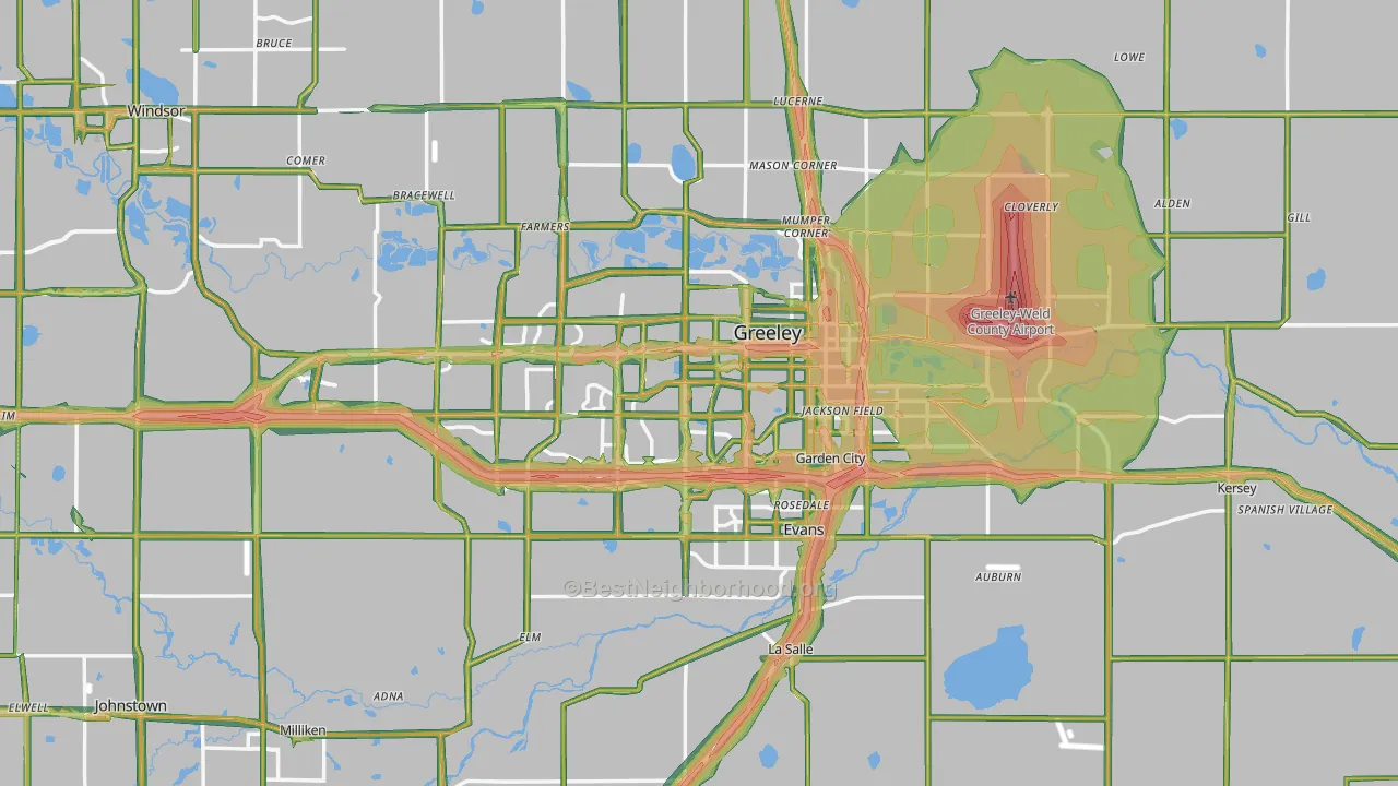 Greeley, CO Map of Noise Levels in Greeley