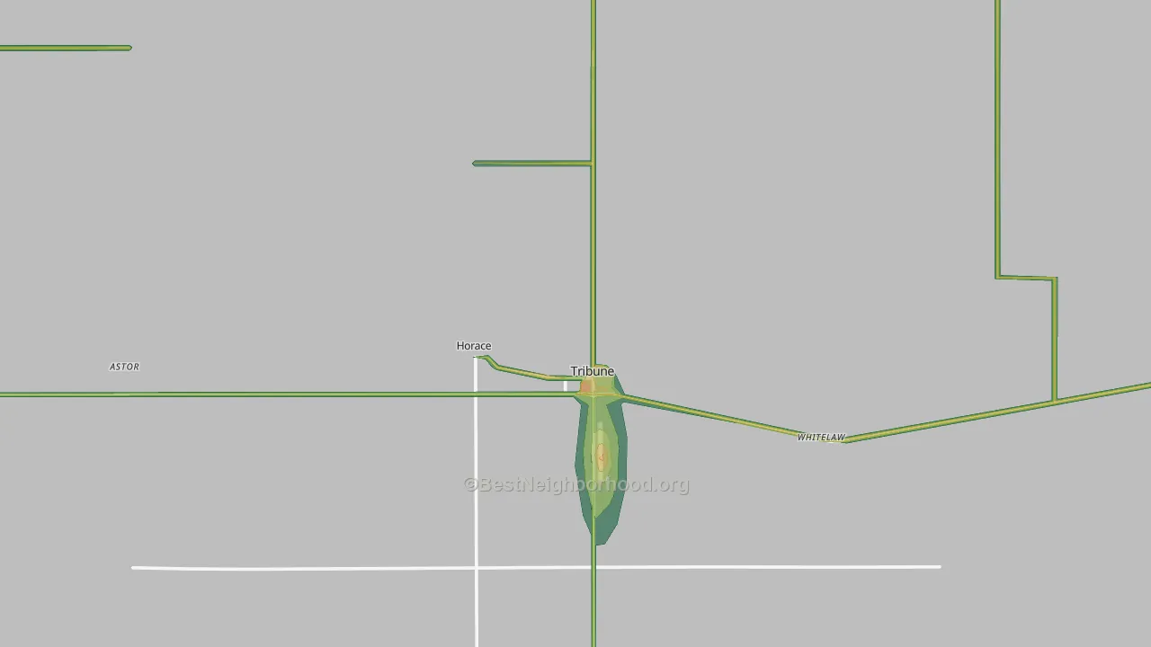 Greeley County, KS Map of Noise Levels in Greeley County