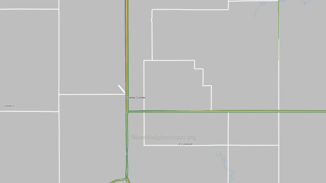 Greeley County, NE Map of Noise Levels in Greeley County