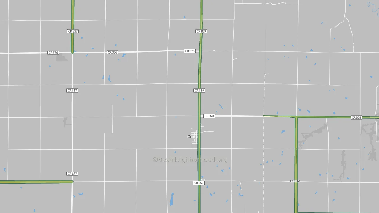 Green, KS Map of Noise Levels in Green
