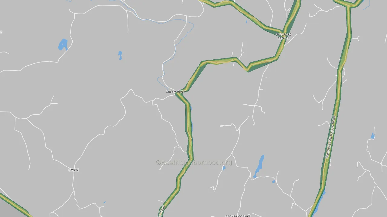 Green River, VT Map of Noise Levels in Green River