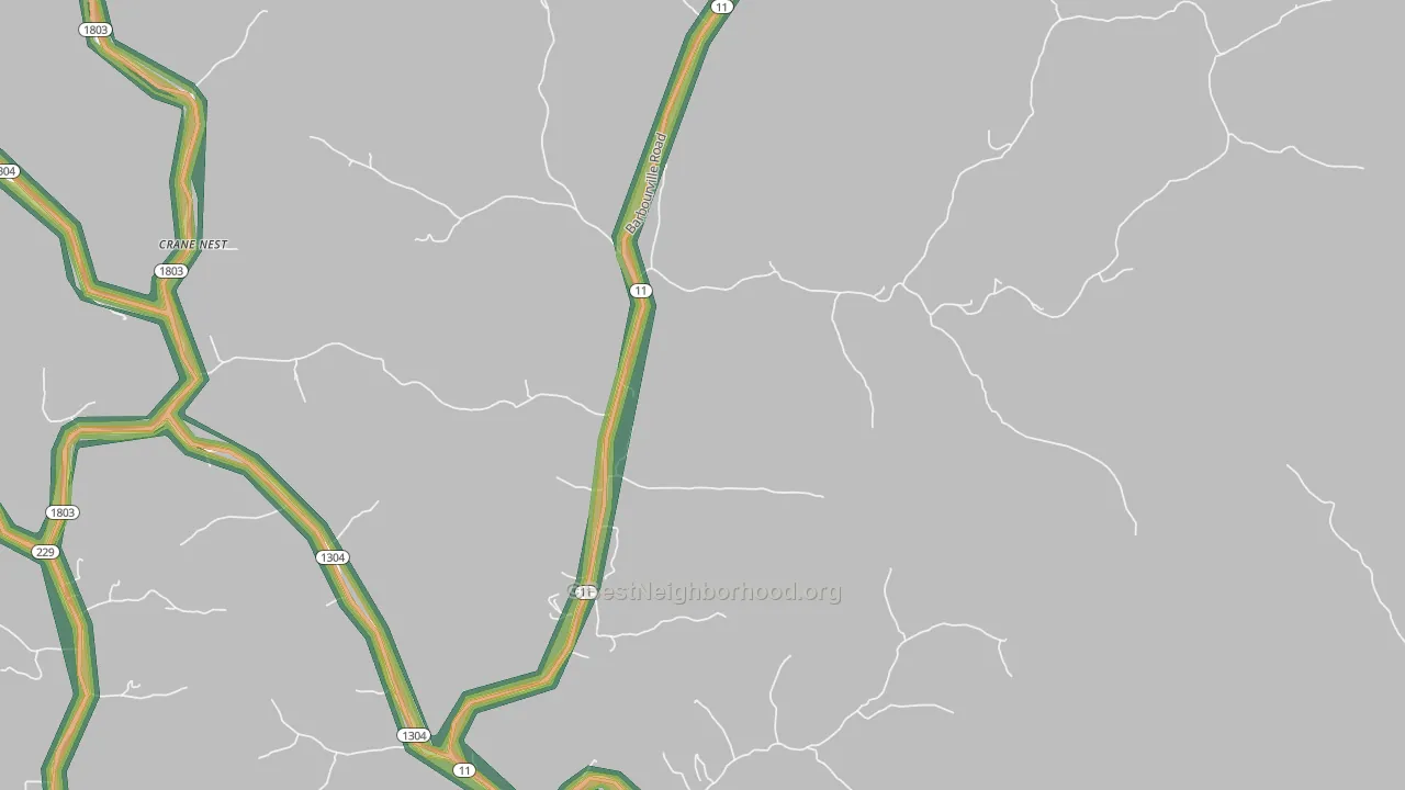 Green Road, KY Map of Noise Levels in Green Road