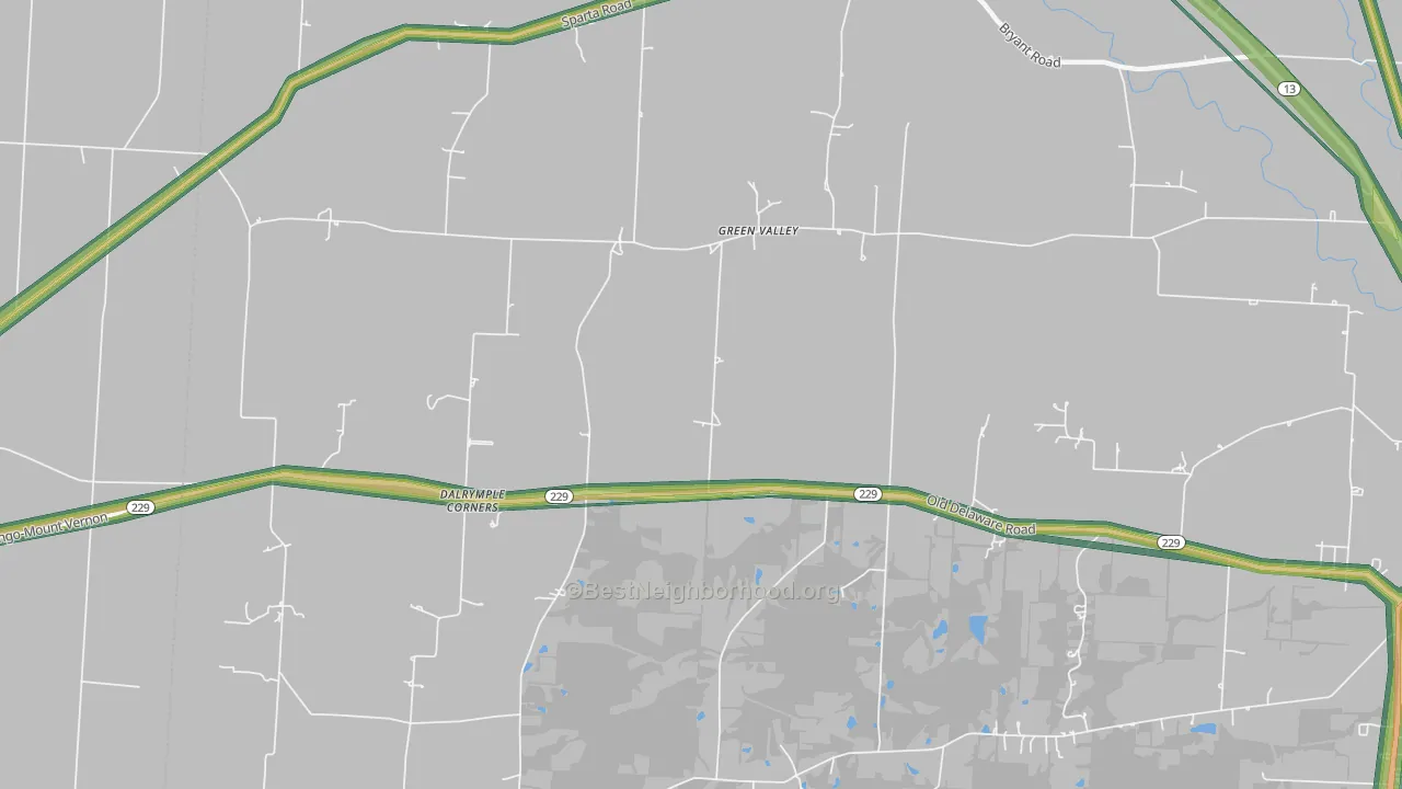 Green Valley, OH Map of Noise Levels in Green Valley