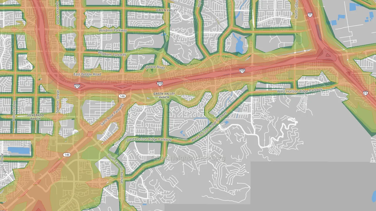 Green Valley Ranch, Henderson, NV Map of Noise Levels in Green Valley Ranch