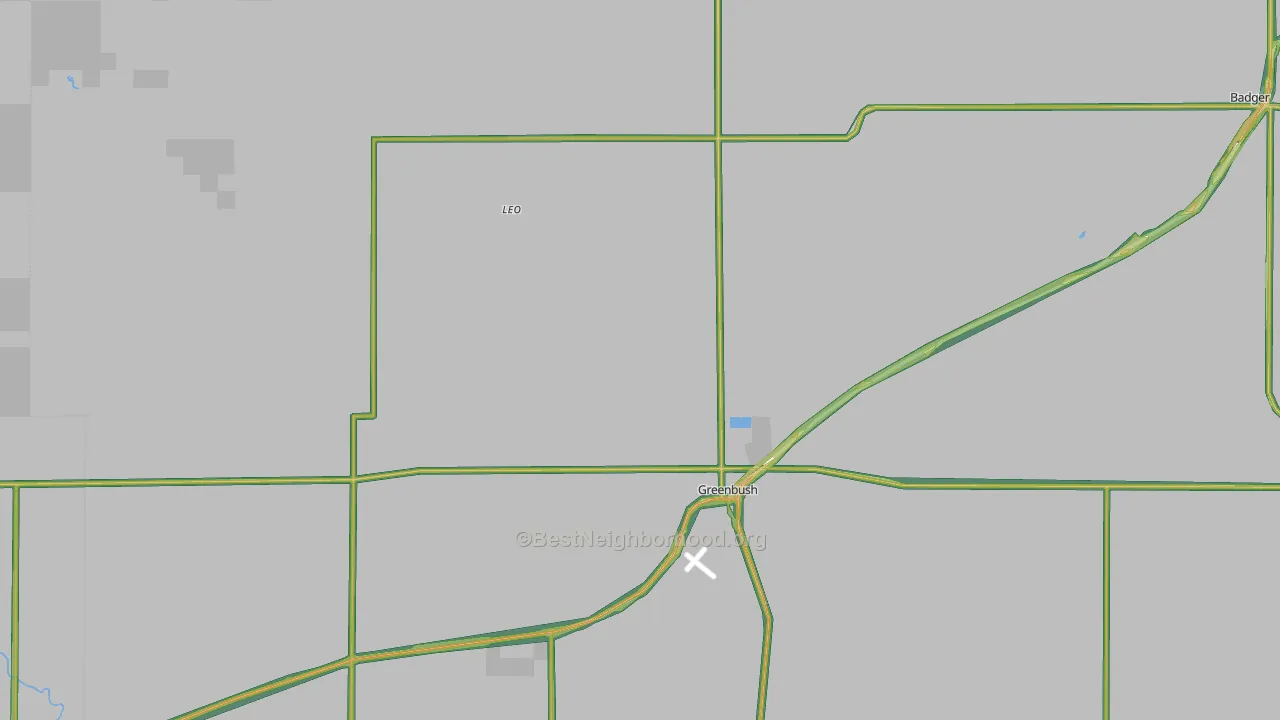 Greenbush, MN Map of Noise Levels in Greenbush