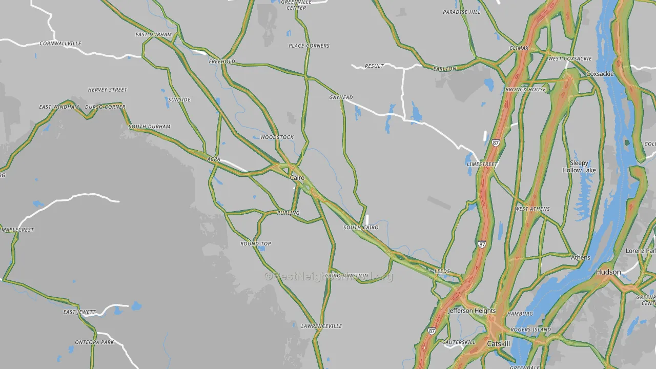 Greene County, NY Map of Noise Levels in Greene County