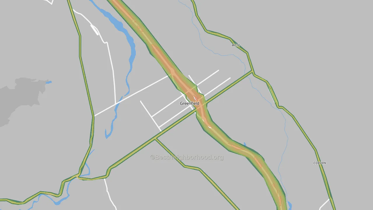 Greenfield, CA Map of Noise Levels in Greenfield