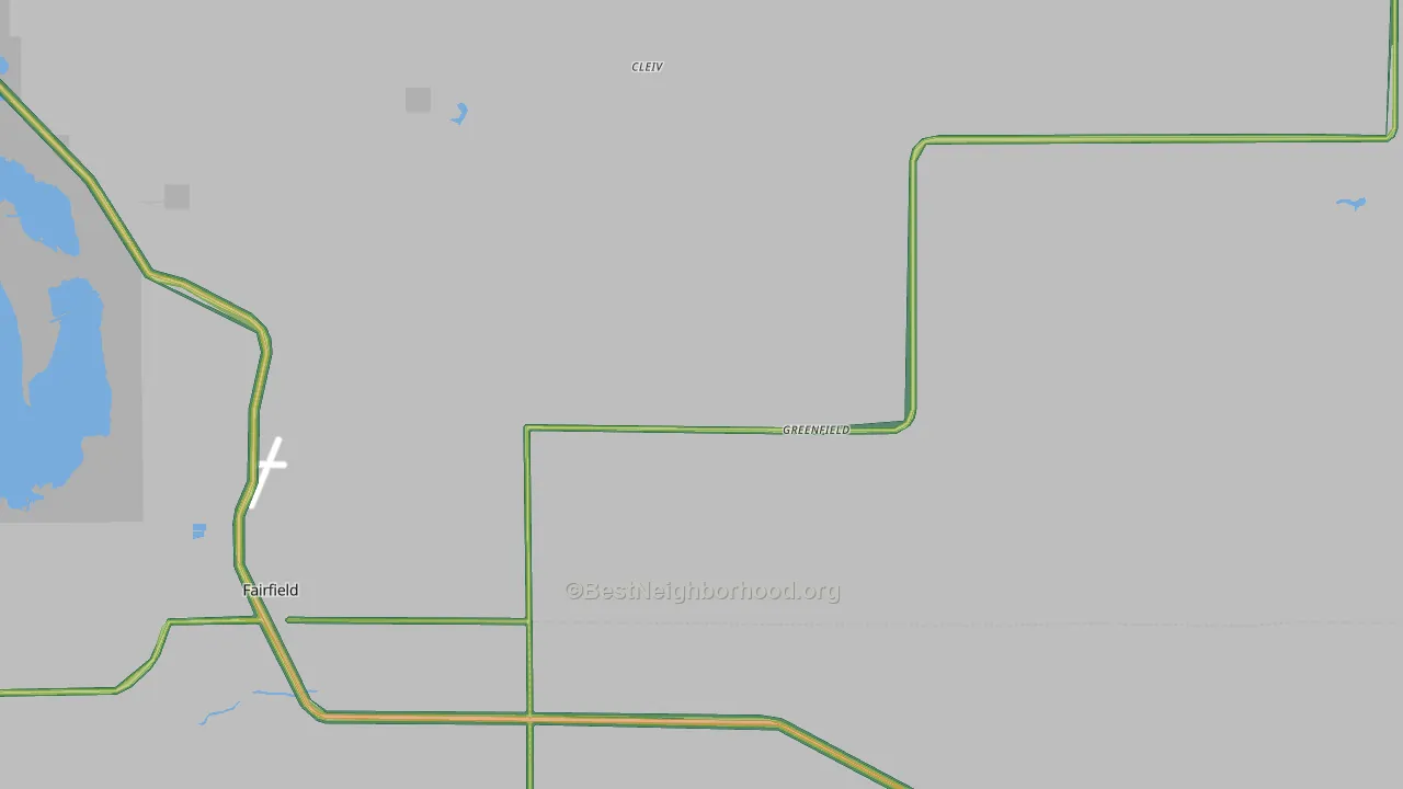 Greenfield, MT Map of Noise Levels in Greenfield