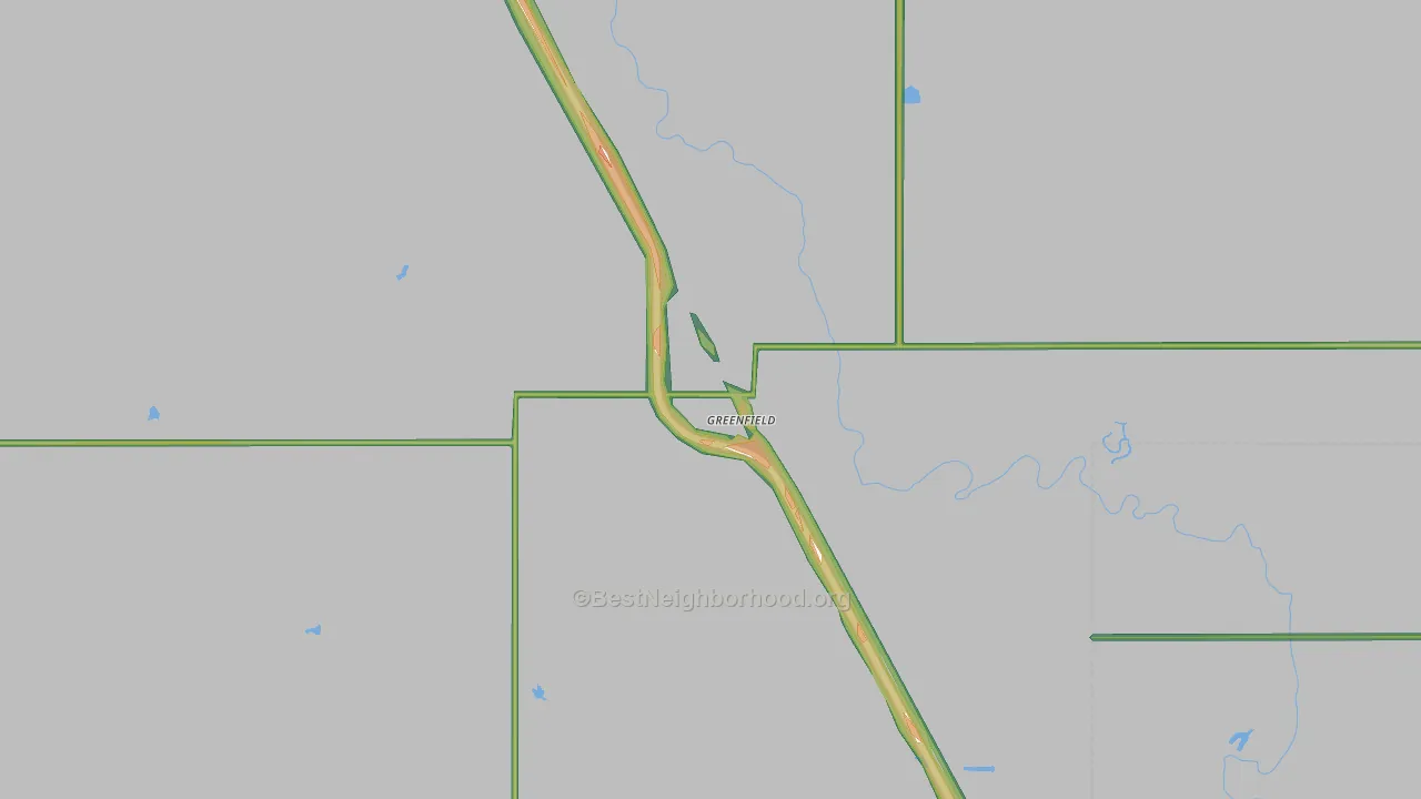 Greenfield, OK Map of Noise Levels in Greenfield