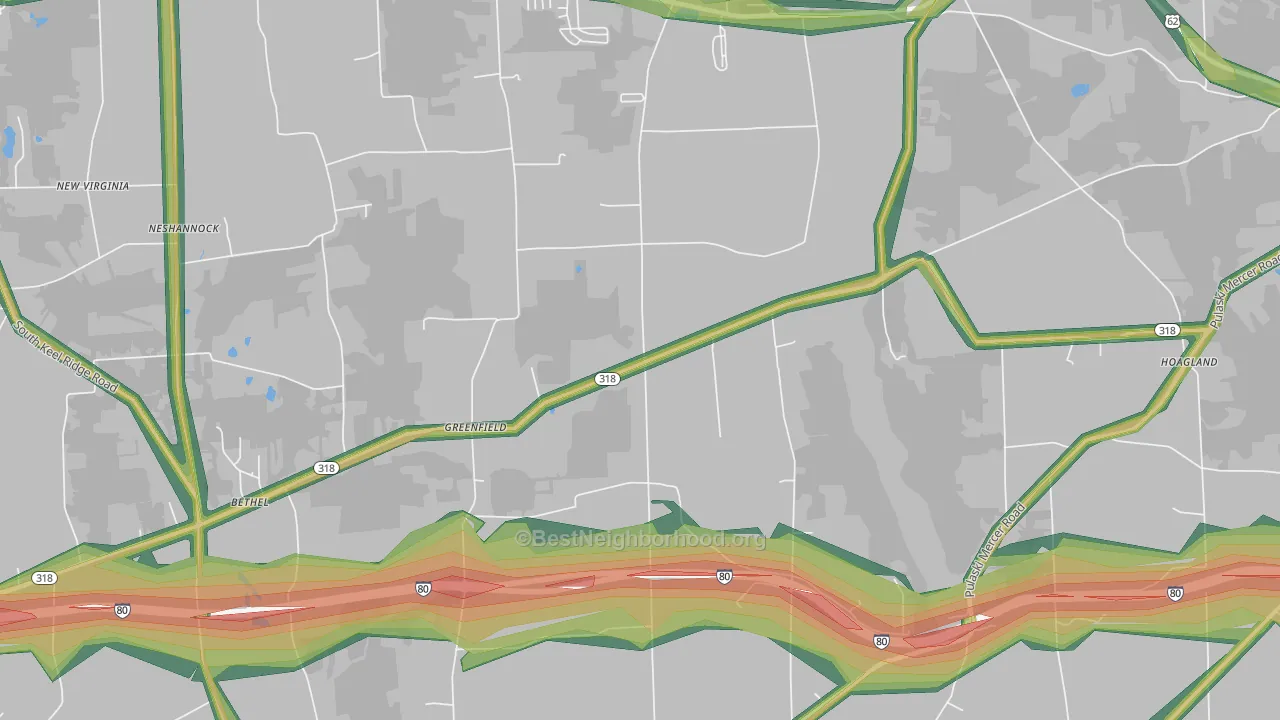 Greenfield, PA Map of Noise Levels in Greenfield