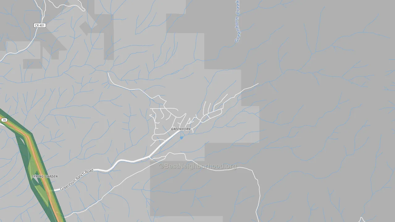 Greenhorn, CA Map of Noise Levels in Greenhorn