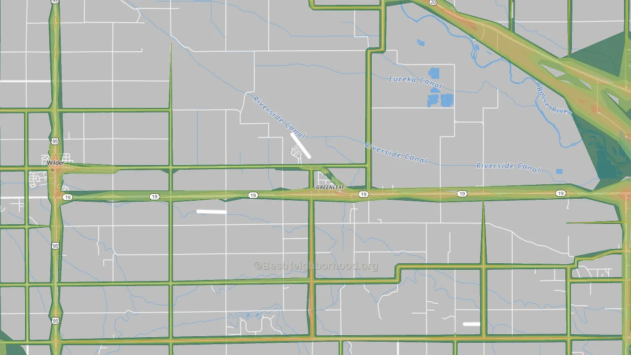 Greenleaf, ID Map of Noise Levels in Greenleaf