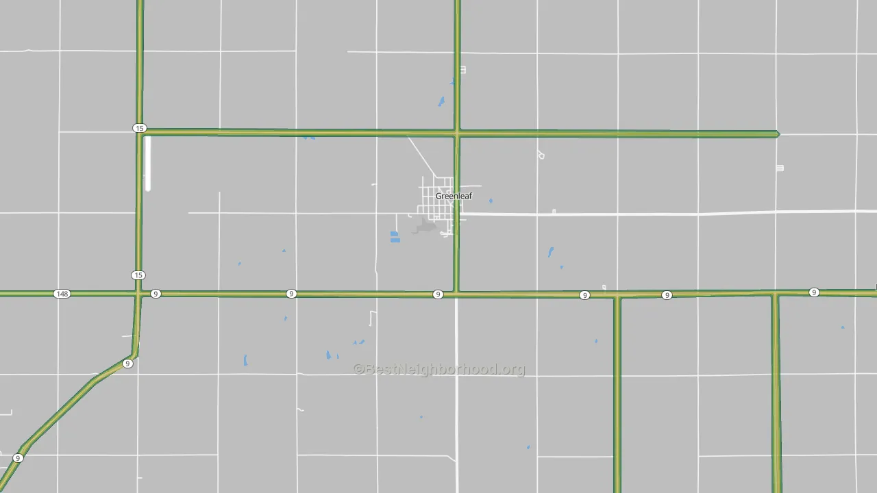 Greenleaf, KS Map of Noise Levels in Greenleaf
