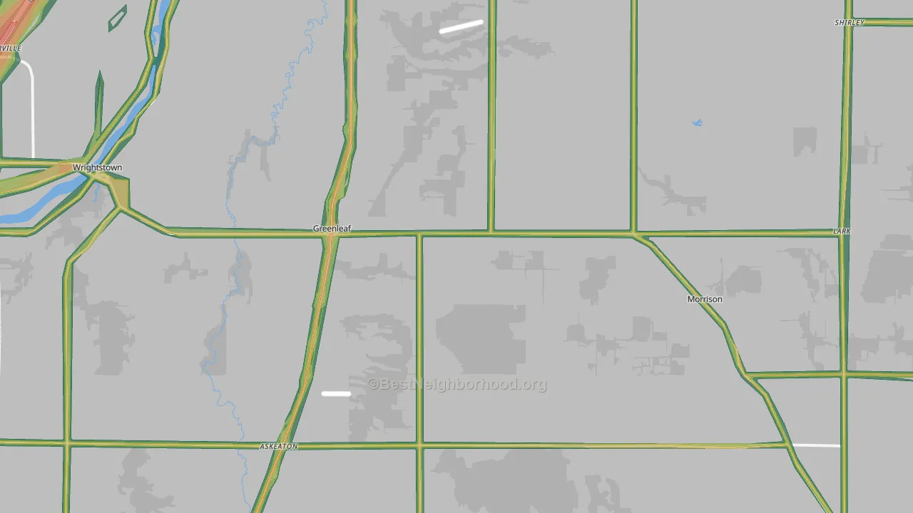 Greenleaf, WI Map of Noise Levels in Greenleaf