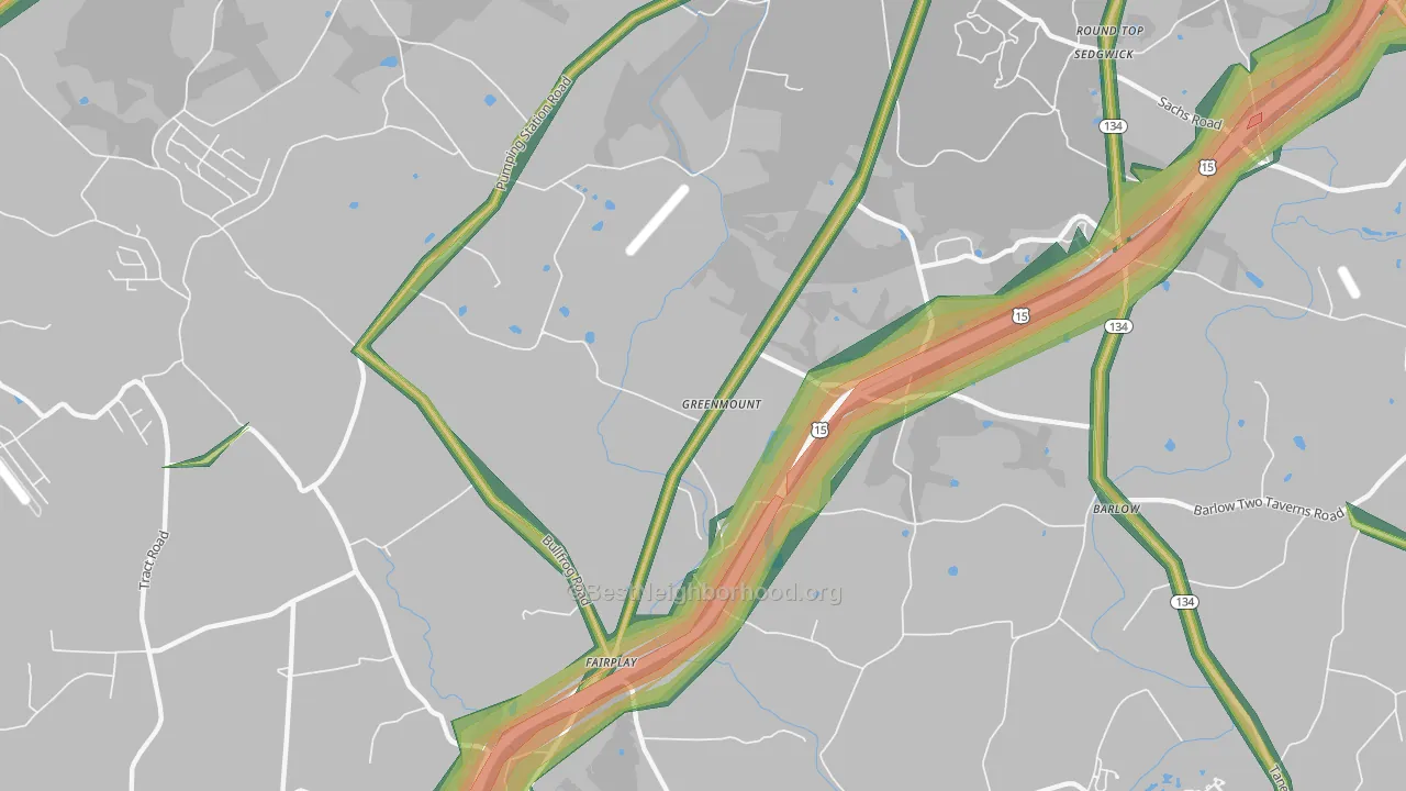 Greenmount, PA Map of Noise Levels in Greenmount