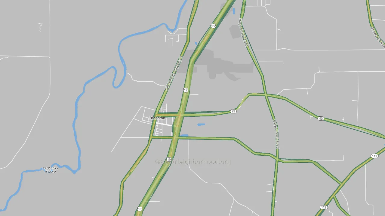 Greenough, GA Map of Noise Levels in Greenough