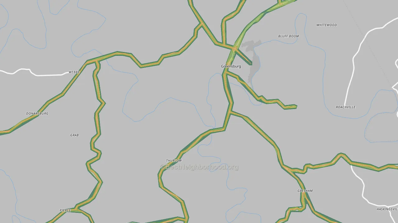 Greensburg, KY Map of Noise Levels in Greensburg