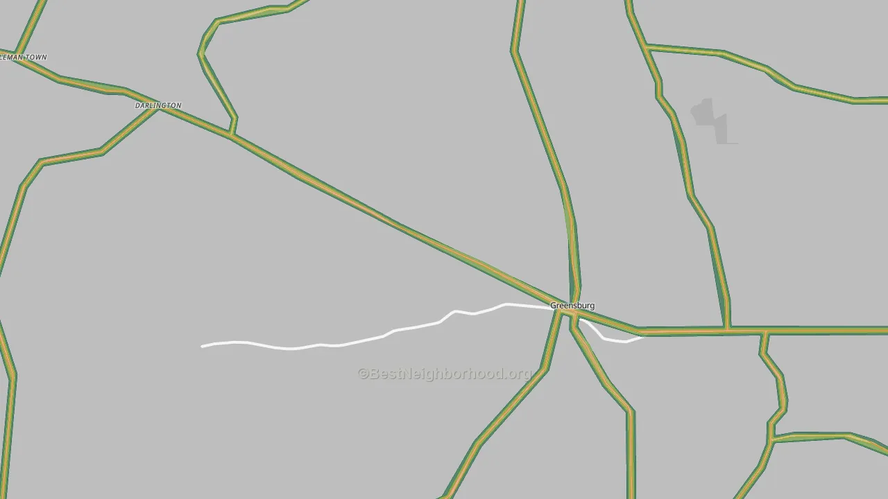 Greensburg, LA Map of Noise Levels in Greensburg