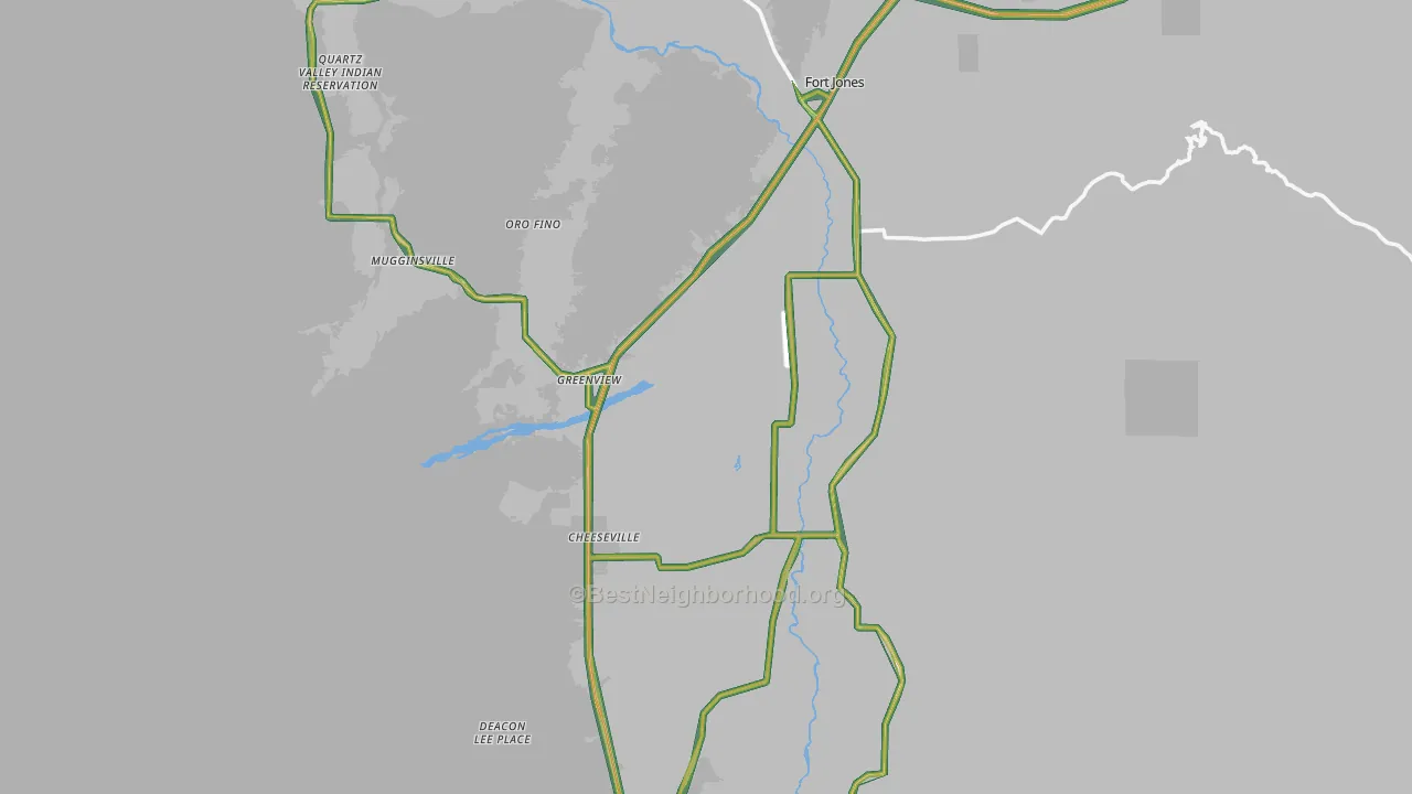 Greenview, CA Map of Noise Levels in Greenview
