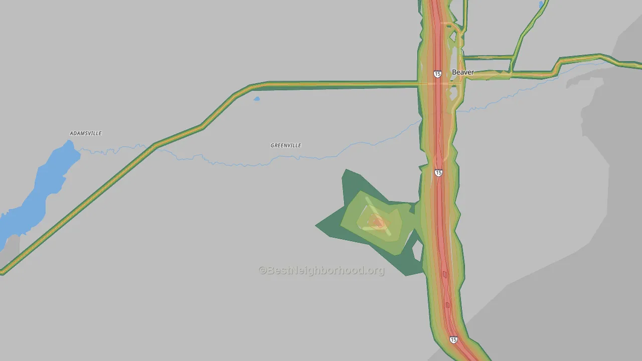 Greenville, UT Map of Noise Levels in Greenville