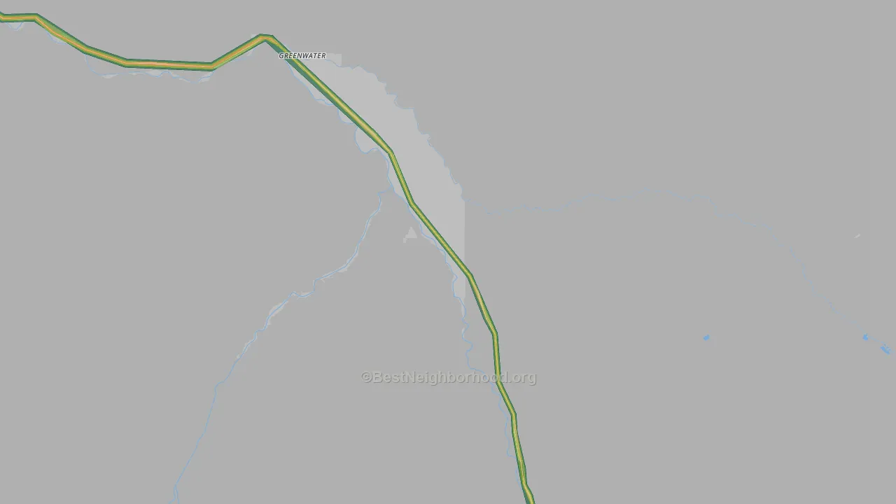 Greenwater, WA Map of Noise Levels in Greenwater