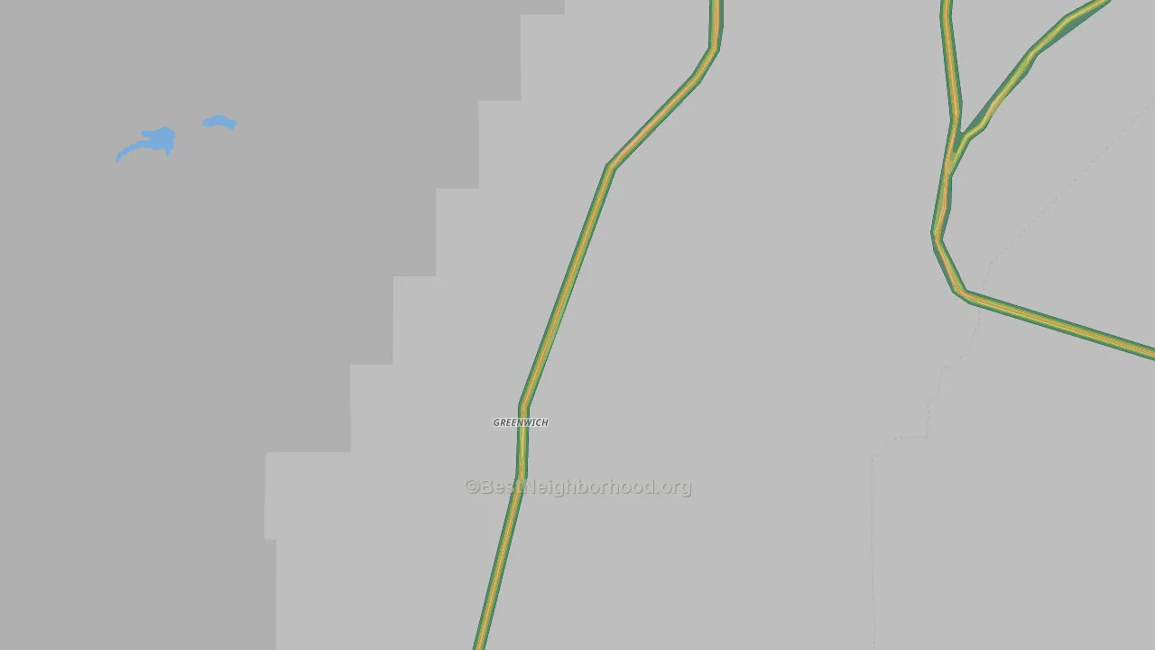 Greenwich, UT Map of Noise Levels in Greenwich