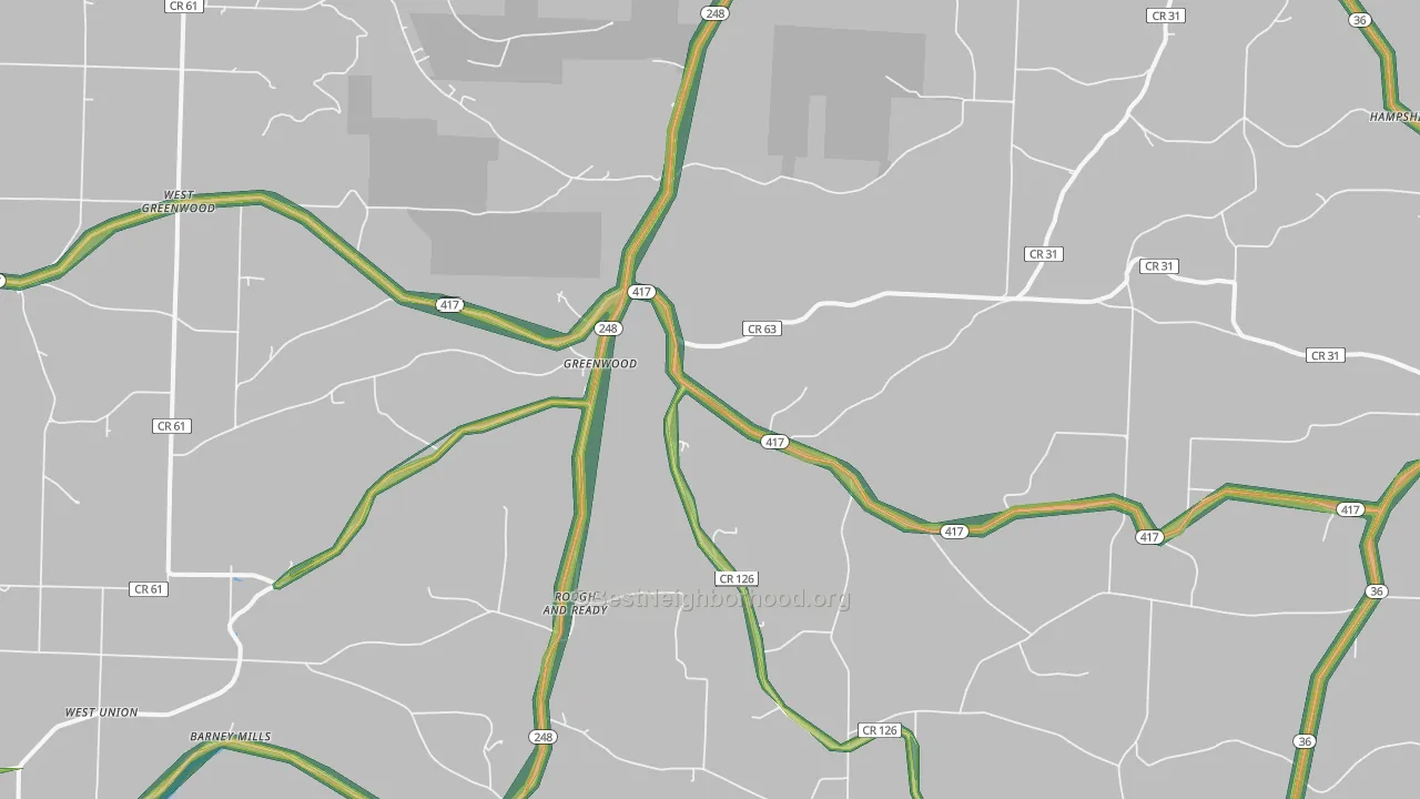 Greenwood, NY Map of Noise Levels in Greenwood