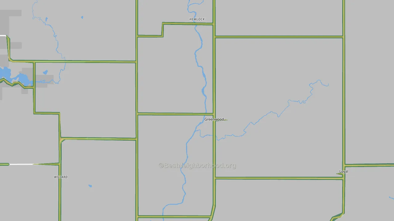 Greenwood, WI Map of Noise Levels in Greenwood