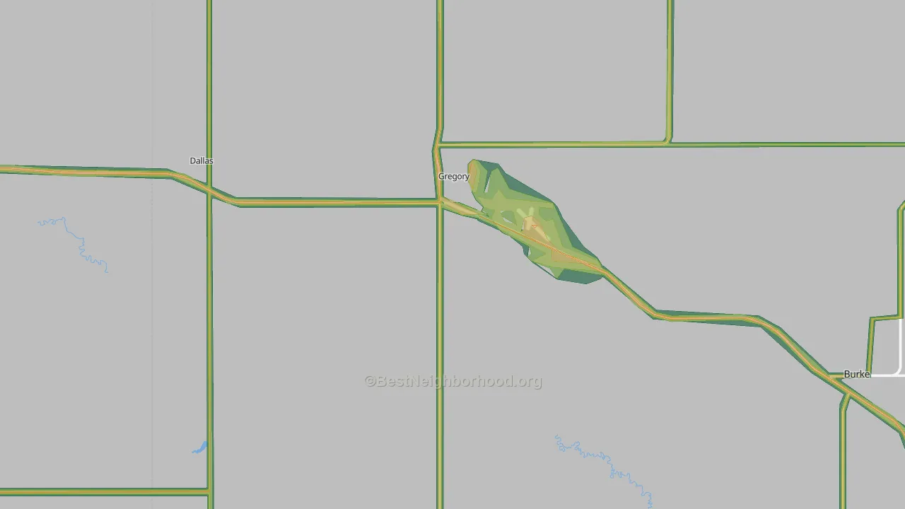 Gregory, SD Map of Noise Levels in Gregory