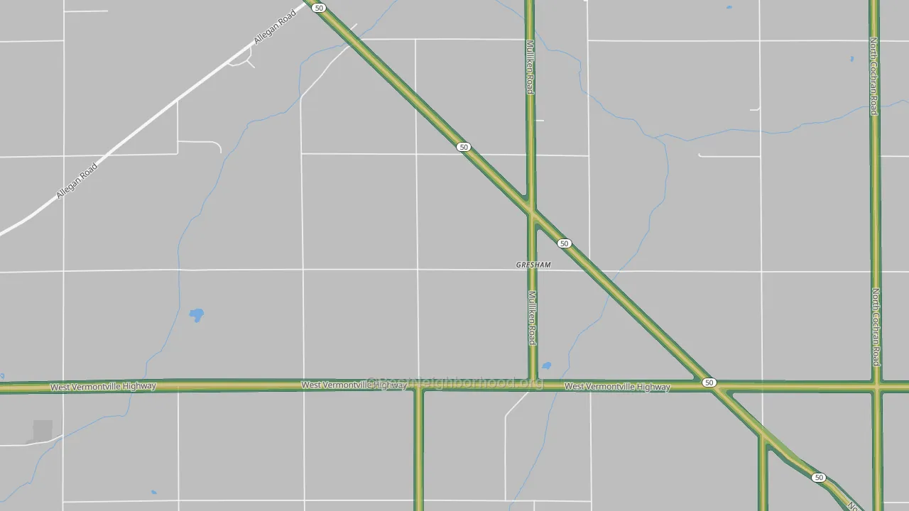 Gresham, MI Map of Noise Levels in Gresham
