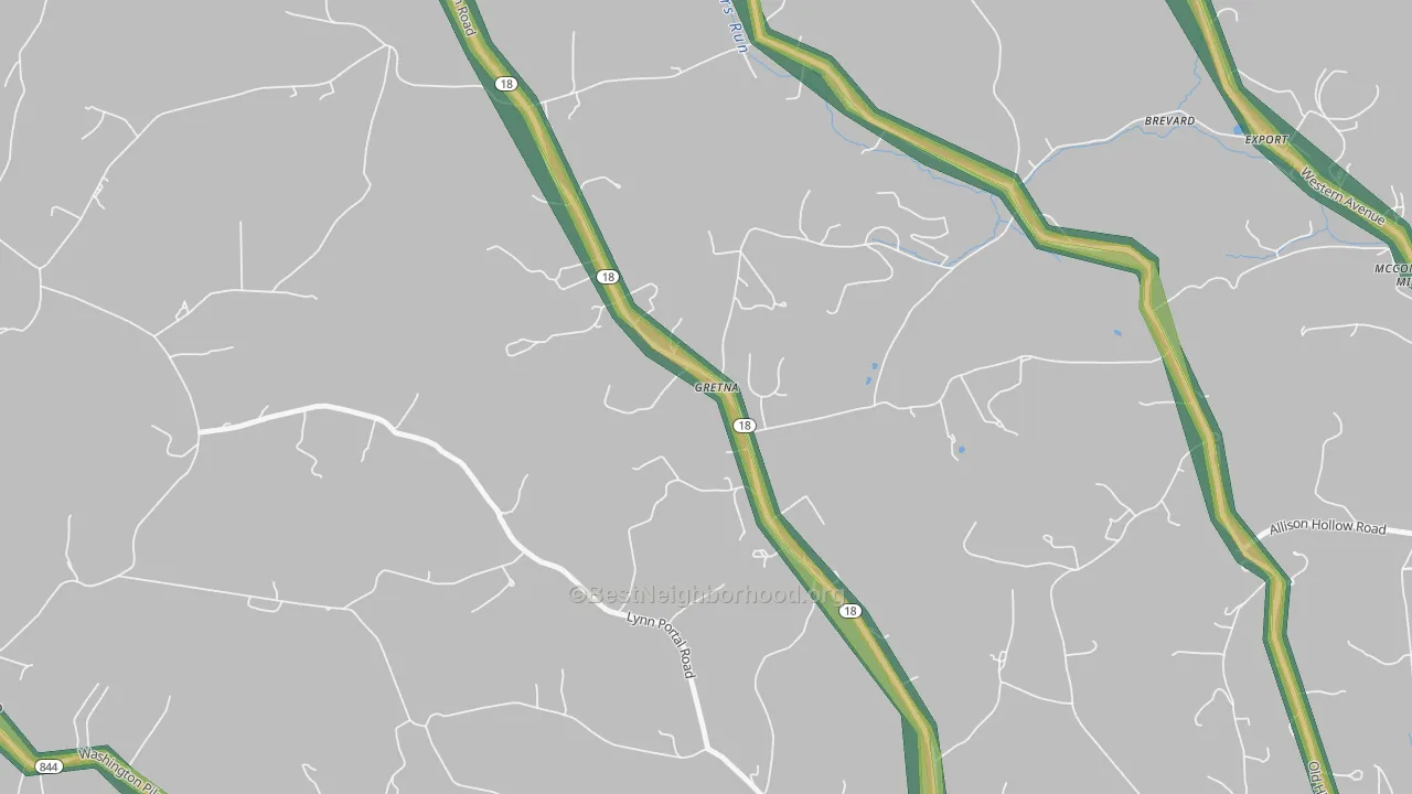 Gretna, PA Map of Noise Levels in Gretna