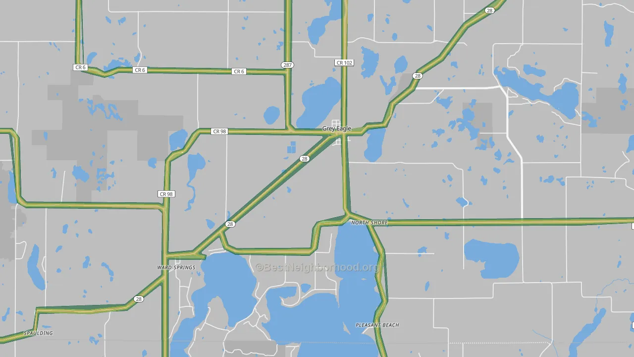 Grey Eagle, MN Map of Noise Levels in Grey Eagle