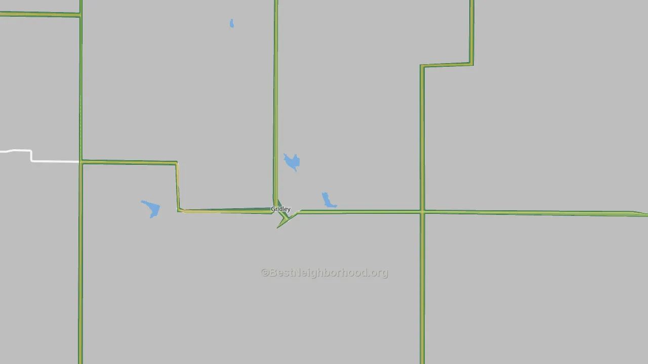 Gridley, KS Map of Noise Levels in Gridley