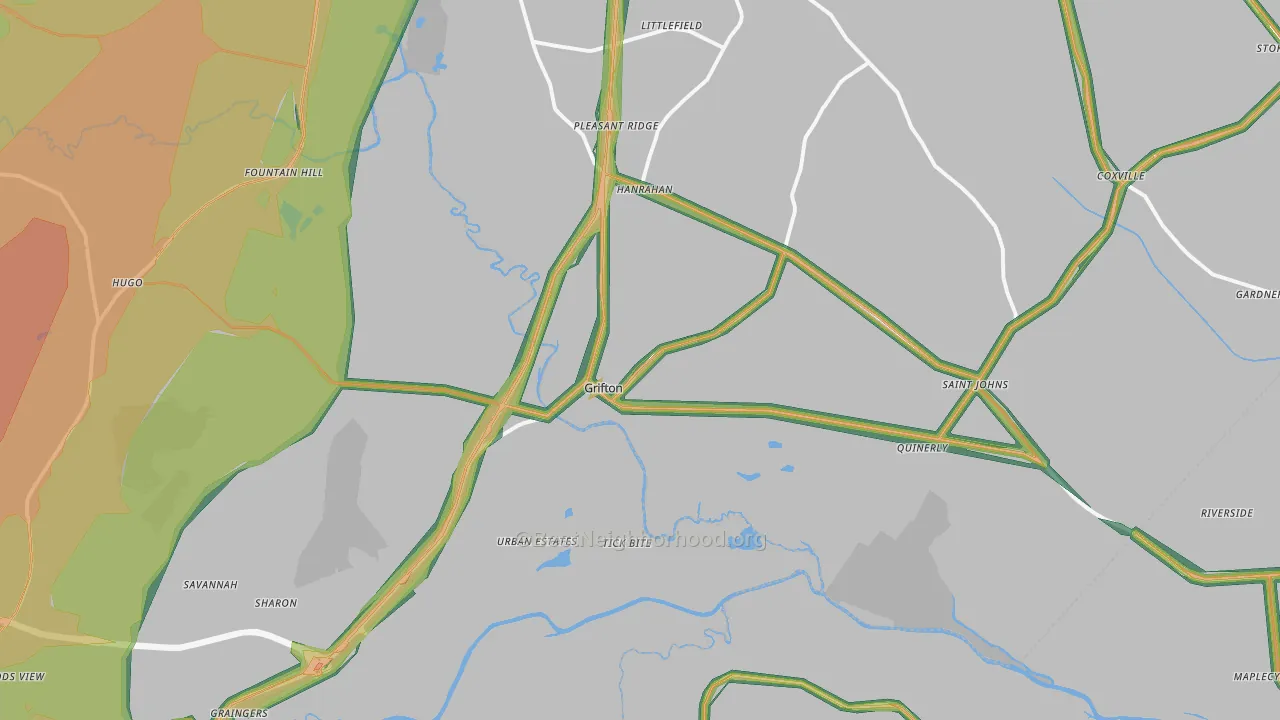Grifton, NC Map of Noise Levels in Grifton
