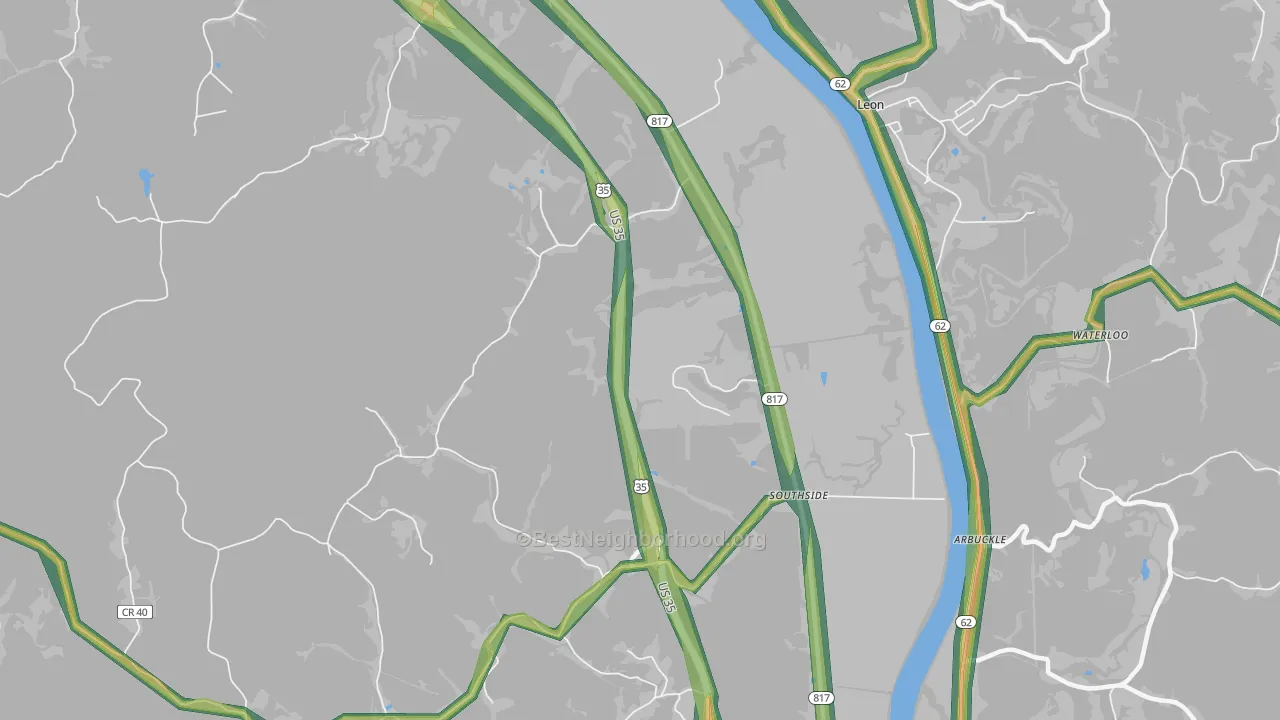 Grimms Landing, WV Map of Noise Levels in Grimms Landing