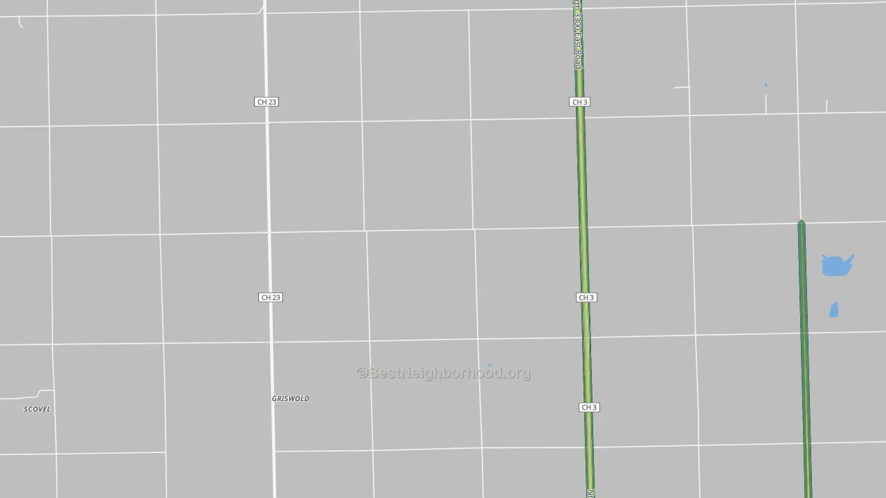 Griswold, IL Map of Noise Levels in Griswold