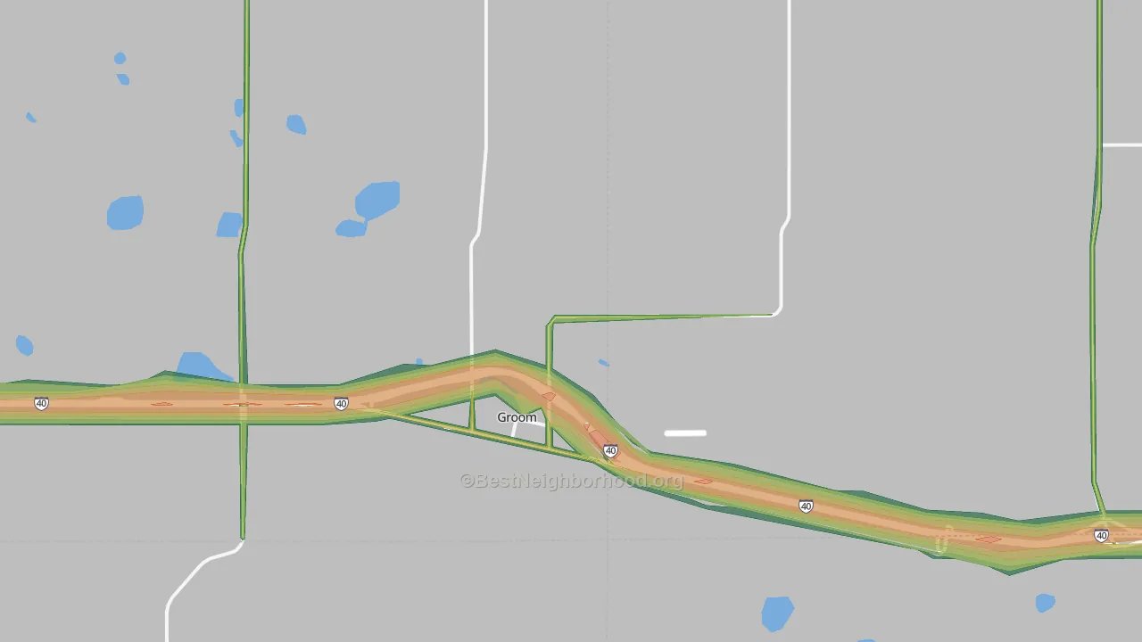 Groom, TX Map of Noise Levels in Groom