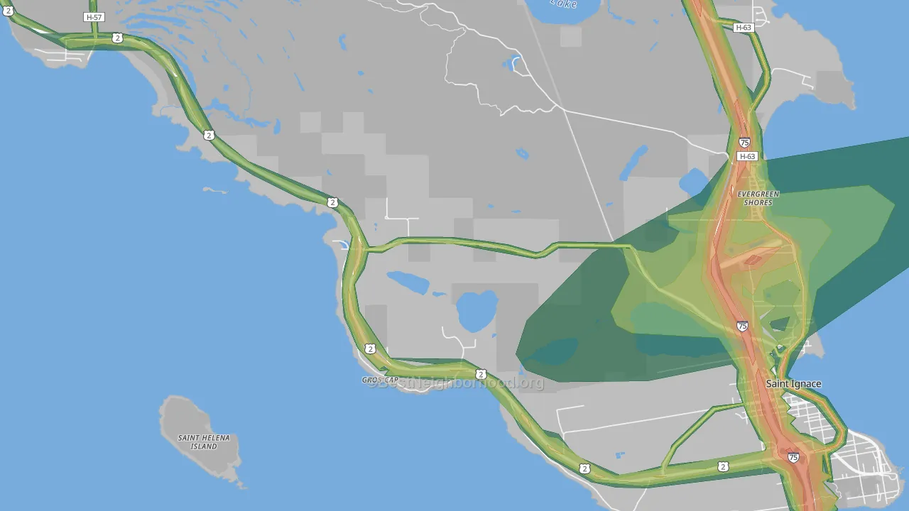 Gros Cap, MI Map of Noise Levels in Gros Cap