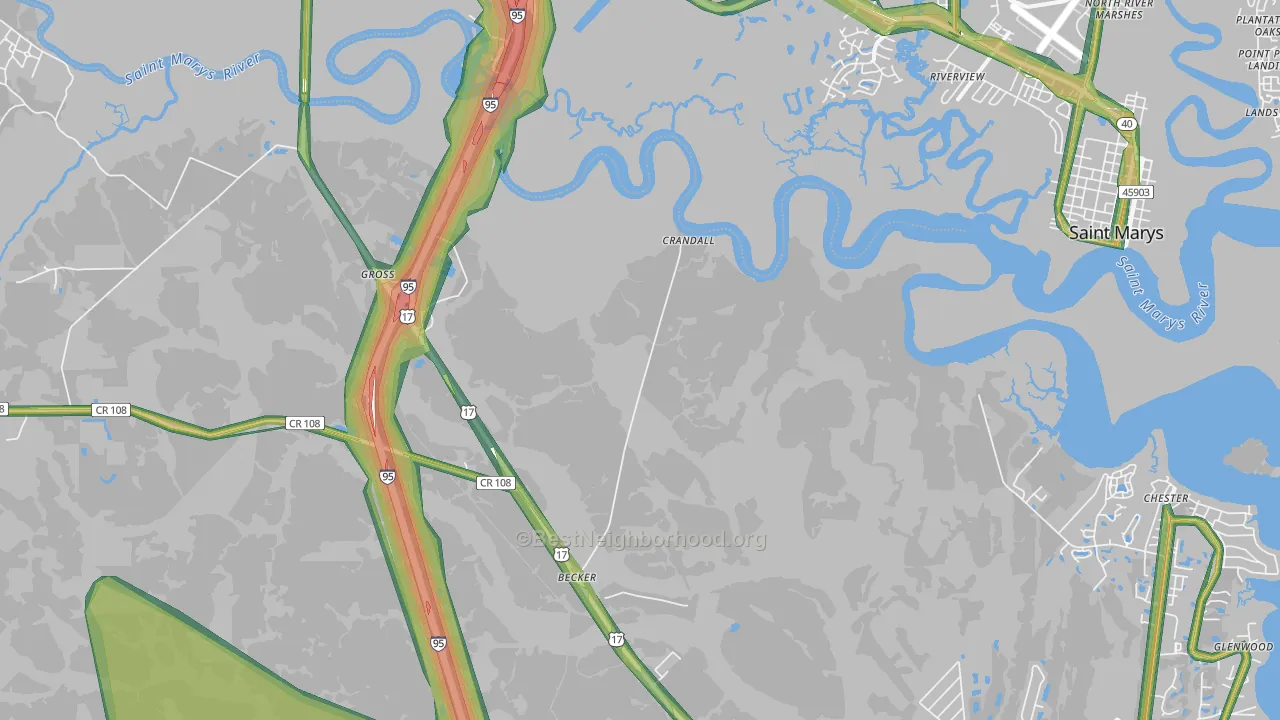 Gross, FL Map of Noise Levels in Gross