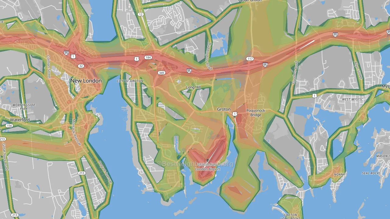 Groton, CT Map of Noise Levels in Groton