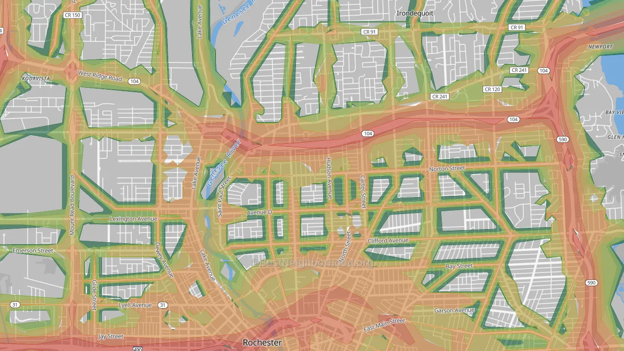 Group 14621, Rochester, NY Map of Noise Levels in Group 14621