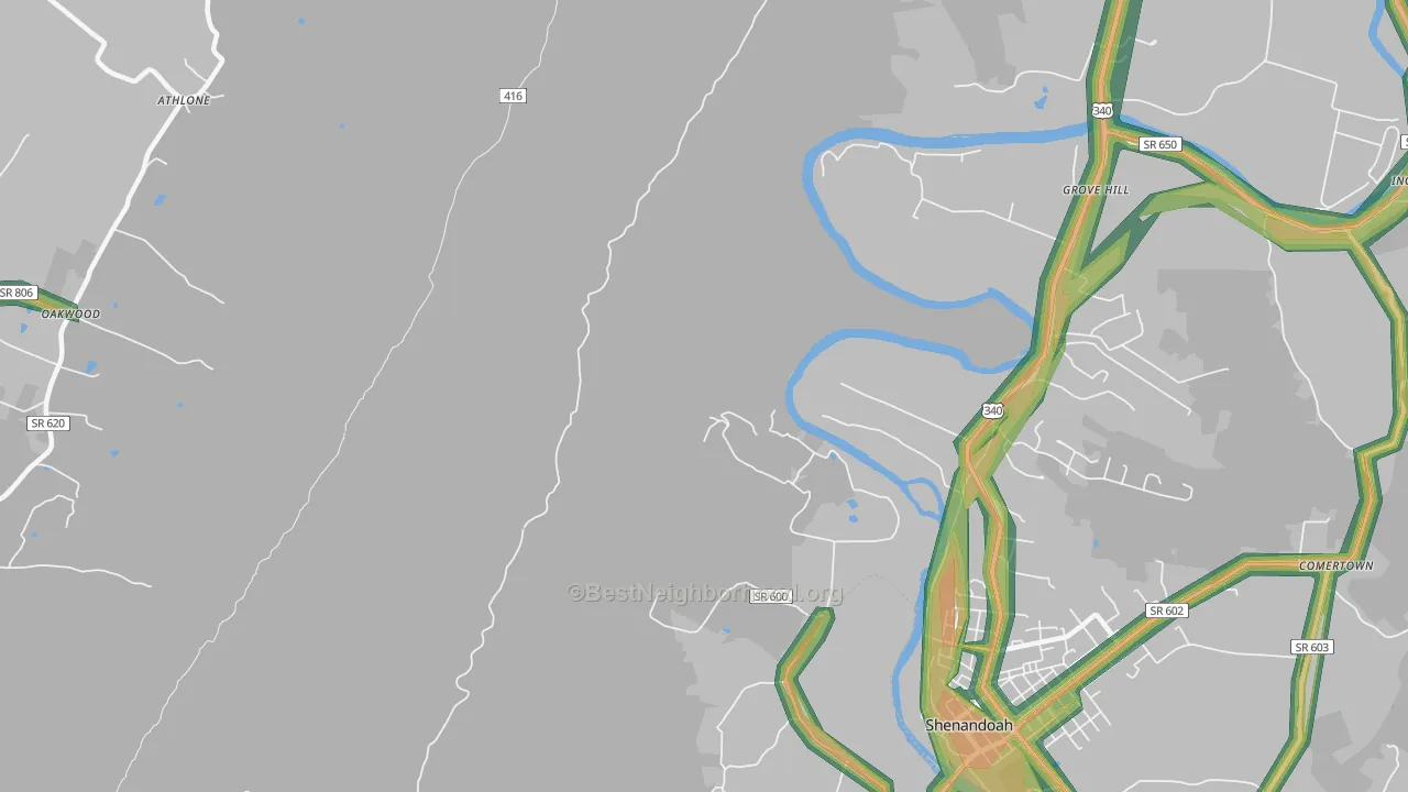 Grove Hill, VA Map of Noise Levels in Grove Hill